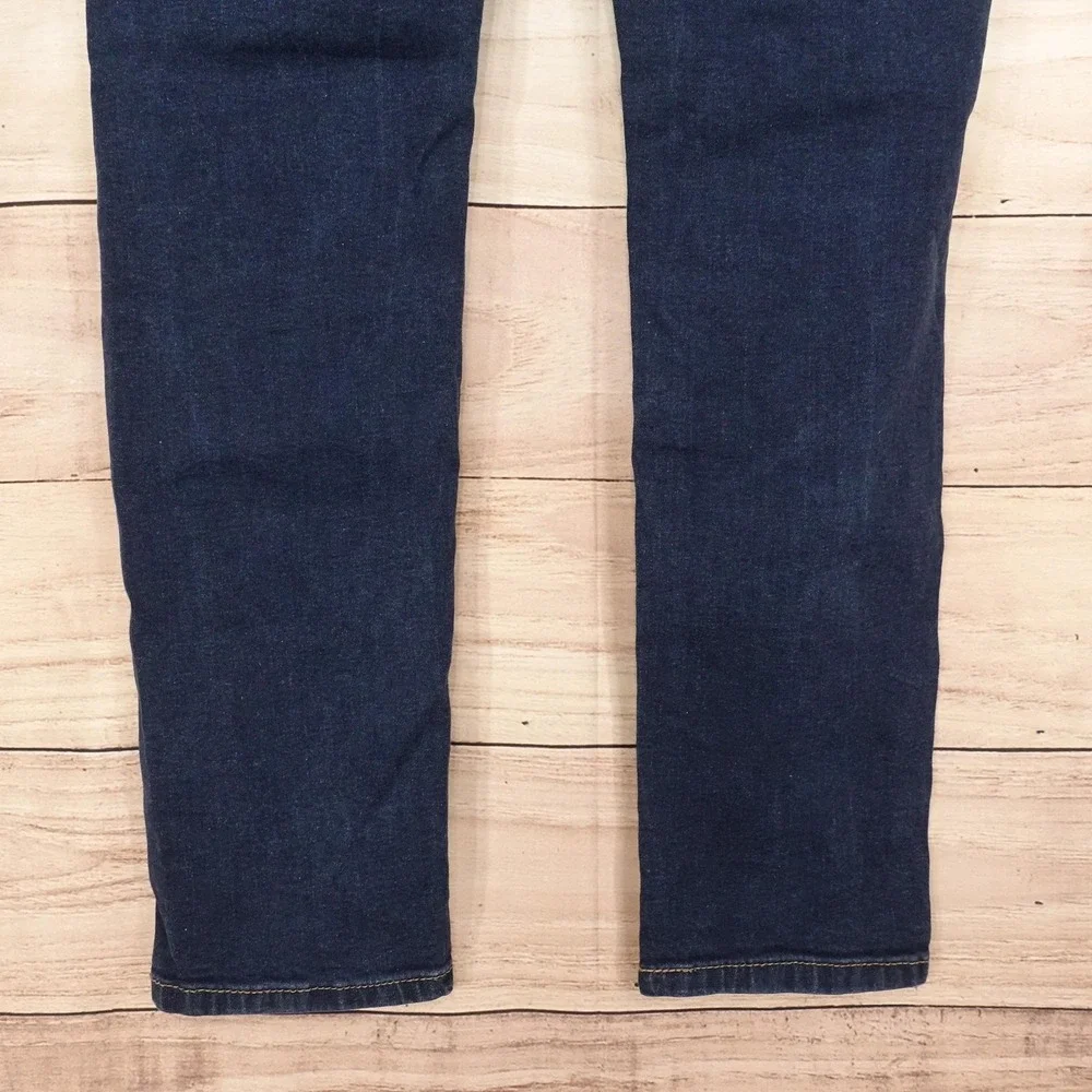 Tahari Jeans Mens Size 33 Blue Dark Wash Straight Regular Fit Stretch Denim